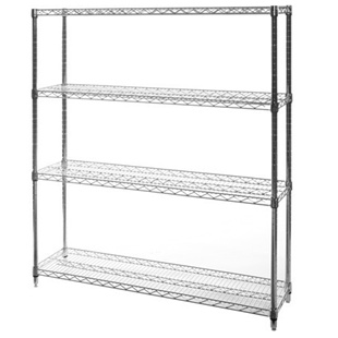 14"d x 48"w Wire Shelving Unit with 4 Shelves