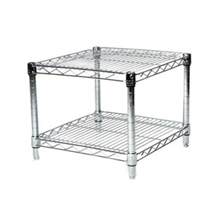 18"d Chrome Wire Shelving Unit with 2 Shelves