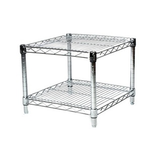 24"d Chrome Wire Shelving Unit with 2 Shelves