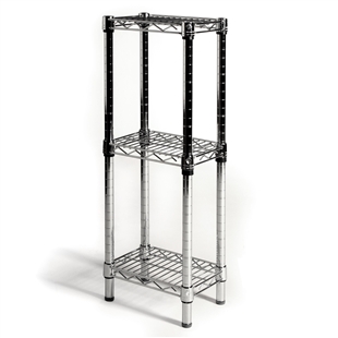 8"d Chrome Wire Shelving rack with 3 Shelves