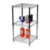 18"d Chrome Wire Shelving Unit with 3 Shelves