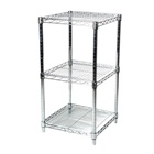 24"d Chrome Wire Shelving Unit with 3 Shelves