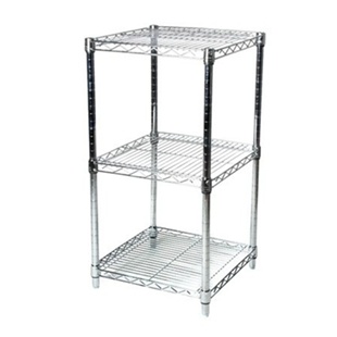 24"d Chrome Wire Shelving Unit with 3 Shelves