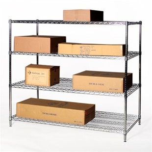 30"d x 60"w Chrome Wire Shelving Racking with 4 Shelves