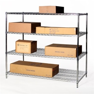 36"d x 48"w Wire Shelving Unit with 4 Shelves
