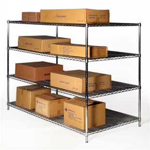 36"d x 72"w Chrome Wire Shelving Unit with 4 Shelves