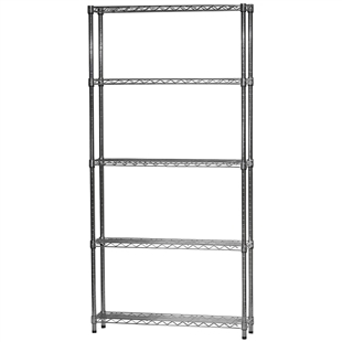 10"d x 36"w Wire Shelving with 5 Shelves