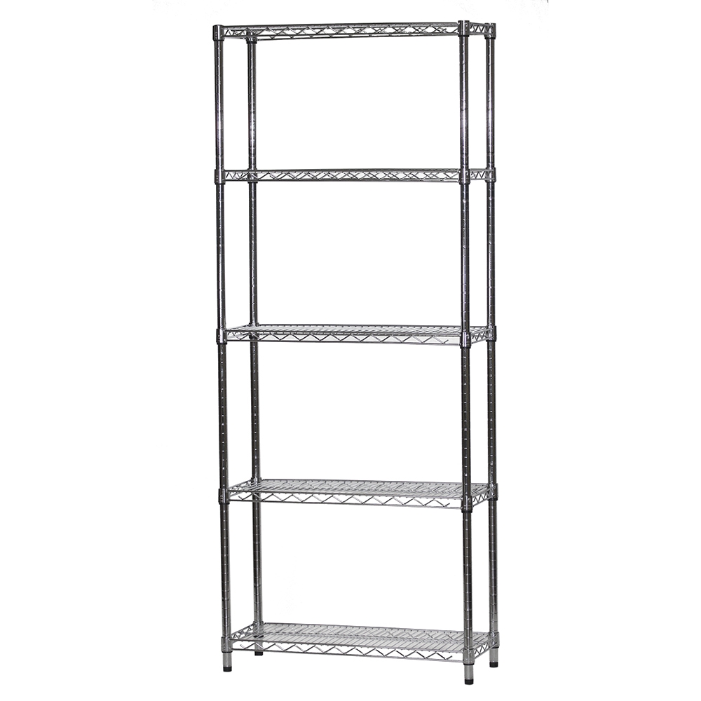 W Wire Shelving With 5 Shelves, 30 Inch Deep Shelving Unit
