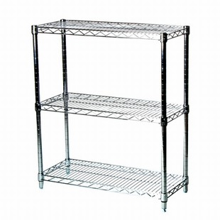 SI 12"d x 36"w x 34"h Mini Chrome Wire Shelving Unit with 3 Shelves