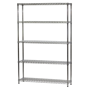 12"d x 54"w Wire Shelving with 5 Shelves