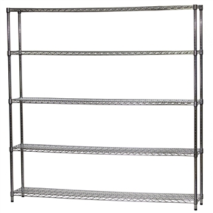 12"d x 72"w Wire Shelving Unit with 5 Shelves