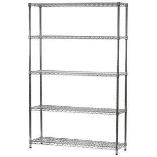 14"d x 48"w Wire Shelving Unit with 5 Shelves