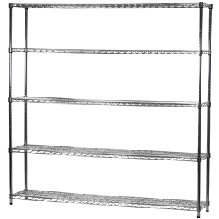 14"d x 72"w Wire Shelving Unit with 5 Shelves