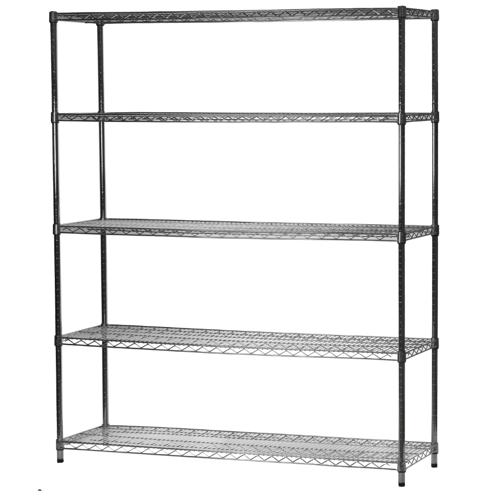 W Wire Shelving With 5 Shelves, Wire Shelving 18