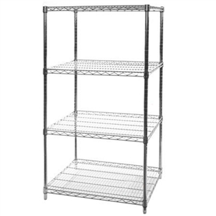 24"d x 30"w Chrome Wire Shelving Unit with 4 Shelves