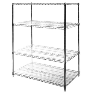 24"d x 42"w Chrome Wire 4 tier shelving racks