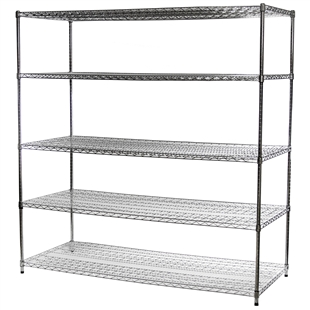30"d x 72"w Wire Shelving Unit with 5 Shelves