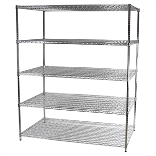 36"d x 60"w Wire Shelving Unit with 5 Shelves