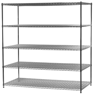36"d x 72"w Wire Shelving Unit with 5 Shelves