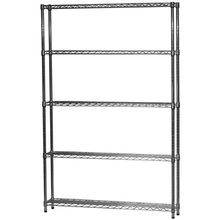 8"d x 48"w Wire Shelving Unit with 5 Shelves