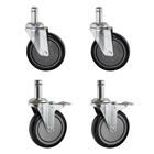 5" Polyurethane Stem Casters - 4pk