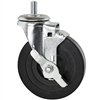 Rubber Threaded Casters with Brakes