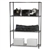 18"d x 72"w Black Wire Shelving w/ 4 Shelves