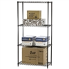 12"d x 54"h Black Wire Shelving w/ 4 Shelves