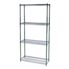 18"d 4-Tier Green Wire Shelving