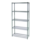 18"d 5-Tier Green Wire Shelving