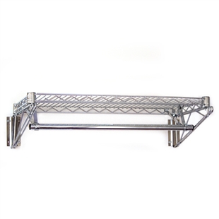 Chrome wire shelving with chrome rod for clothing