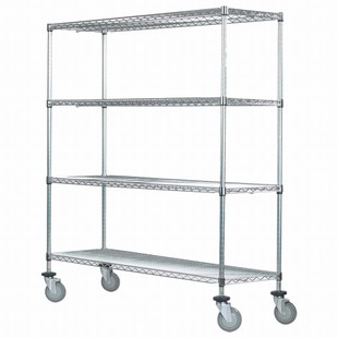 SI 12"d x 36"w Chrome Wire Mobile Unit