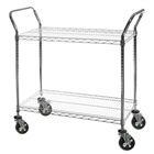 18"d Utility Cart with 2 tiers of Wire Shelves