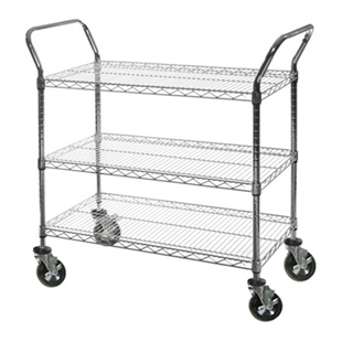 18"d Wire Utility Carts with 3 Shelves