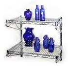 8"d 2 Shelf Chrome Wire Wall Mounted shelving Kit from The Shelving Store
