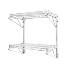 8"d Wall Mounted Wire Shelving with 2 Shelves