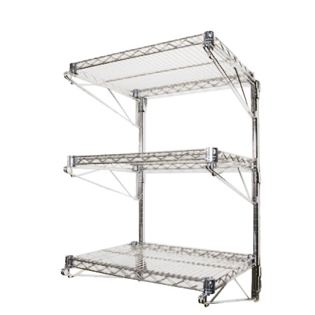 12 D Wall Mounted Wire Shelving With 3, Wire Shelving Parts Canada