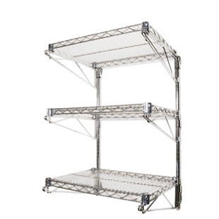 Adjustable Wall Mounted Wire Shelving Kit w/ 3 levels