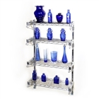 12&quot;d 4 Shelf Chrome Wire Wall Mounted shelving Kit from The Shelving Store