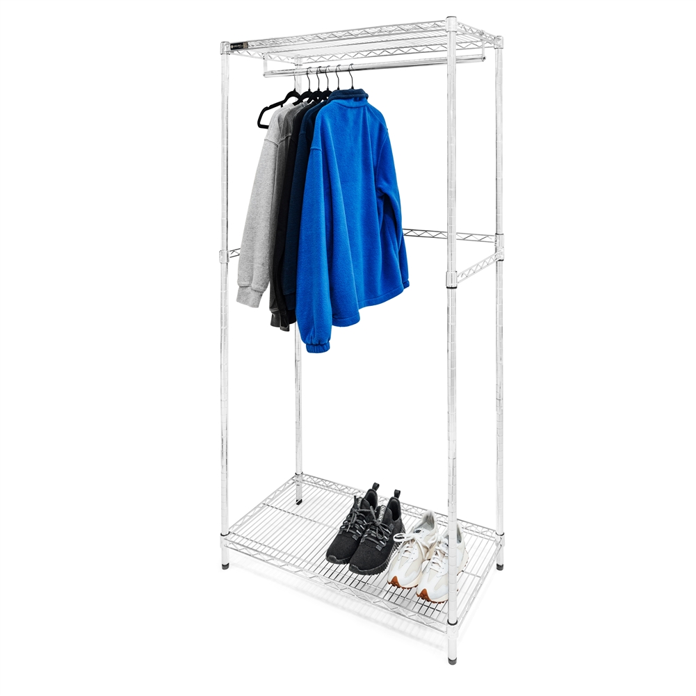 Wire Closet Shelving with Lower Shelf - 18d x 72h