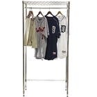 Basic wire shelving closet unit with hat shelf and garment rack