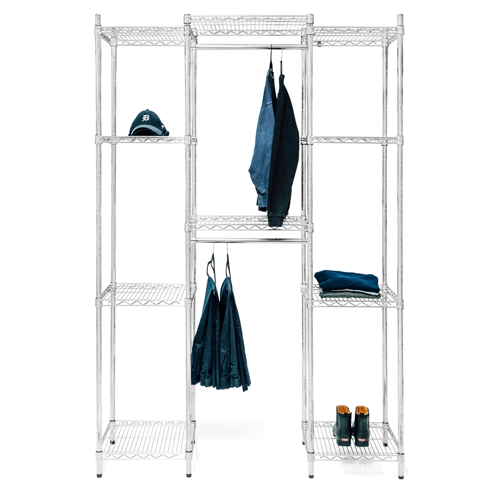 Double Hang Closet Wire Shelving System 18