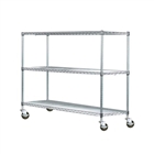 14"d Wire Cart with 3 Shelves